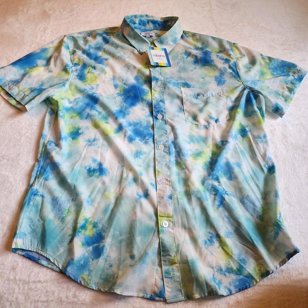 Cabana by Crown & Ivy Blue Tie Dye Women’s Size Large Shirt - New with Tags